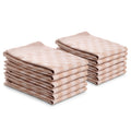 Luxe theedoeken 12 stuks 50x70 - blok ruit zand