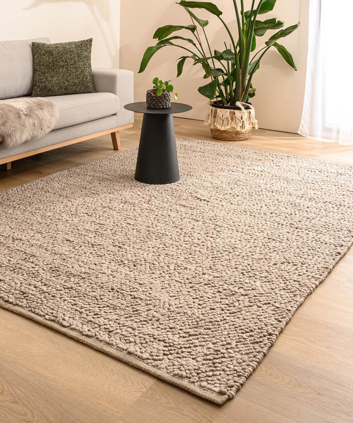 Nordic Weavers Wollen vloerkleed - Agder beige - 160x230 cm