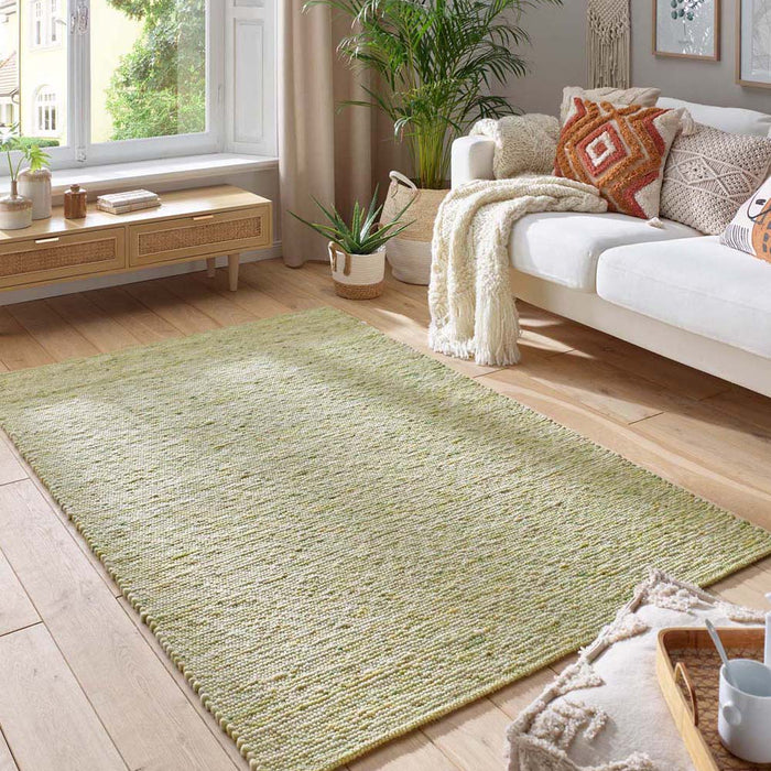 Tapeso Wollen vloerkleed - Lundr groen - 130x190 cm