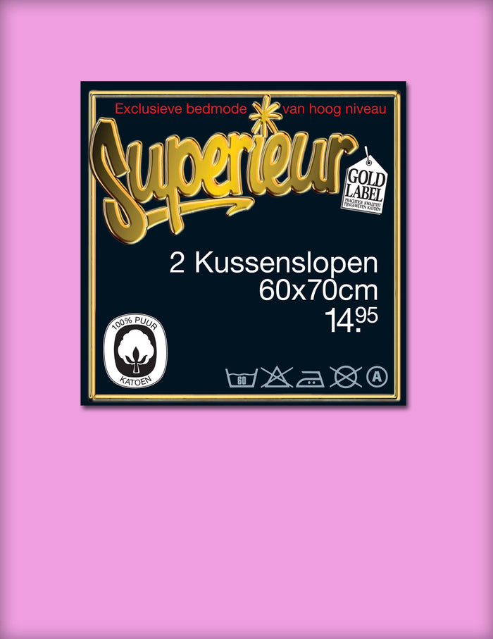 Superieur 100% Percaline katoen|Set van 2|Roze Kussensloop 60x70cm