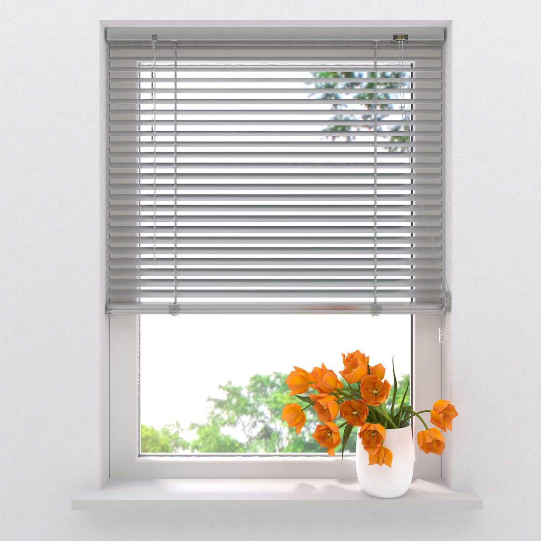 Aluminium Jaloezie - 25 mm - Easy Silver - 110 x 130