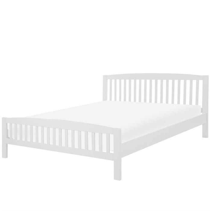 Beliani - CASTRES - Tweepersoonsbed - Wit - 160 x 200 cm - Dennenhout
