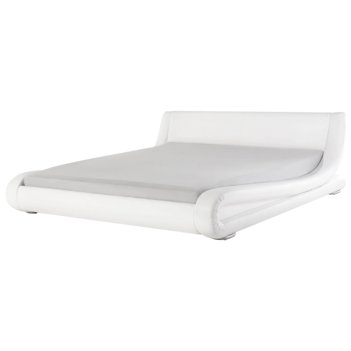 Beliani - AVIGNON - Futon tweepersoonsbed - Wit - 180 x 200 cm - Leer