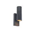 QAZQA Buiten wandlamp donkergrijs 2-lichts met schemersensor - Duo