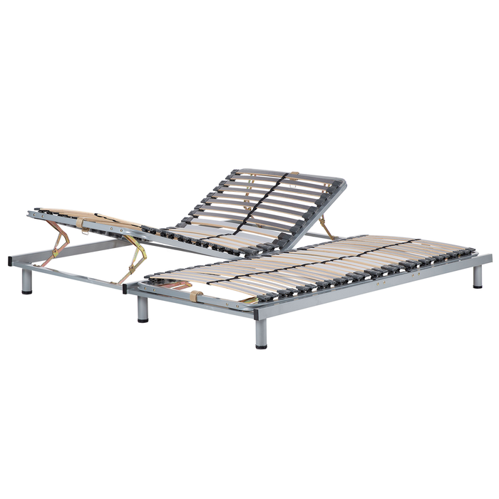 Beliani-COMFORT -Verstelbare lattenbodem-Zilver-180 x 200 cm-Staal