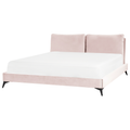 Beliani-MELLE -Tweepersoonsbed-Pastelroze-180 x 200 cm-Fluweel