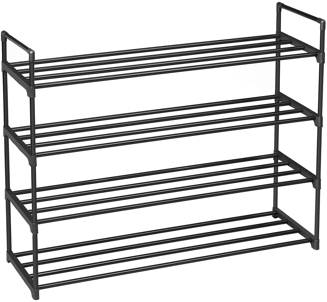 Schoenenrek - 4 niveaus - metaal - 92x73x30 cm - zwart