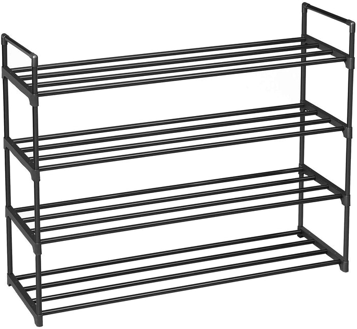 Schoenenrek - 4 niveaus - metaal - 92x73x30 cm - zwart