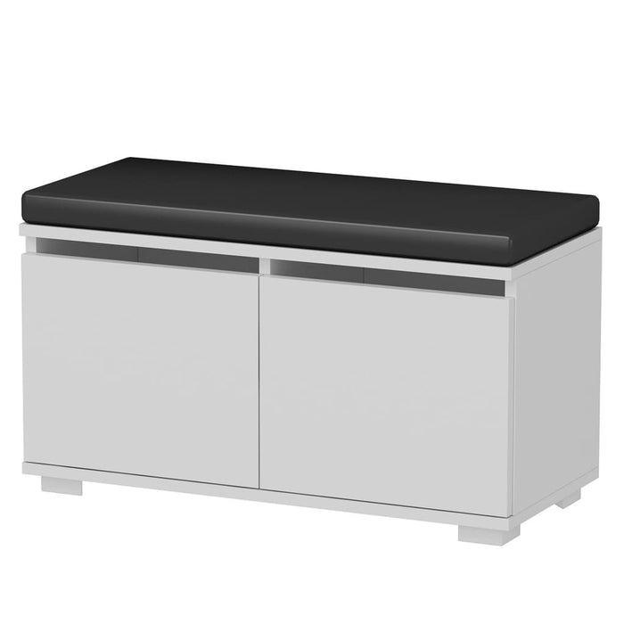 Homemania Schoenenkast met poef Drago 80x35x42 cm wit en zwart