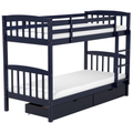 Beliani-REVIN -Stapelbed met opbergruimte-Blauw-90 x 200 cm-Dennenhout
