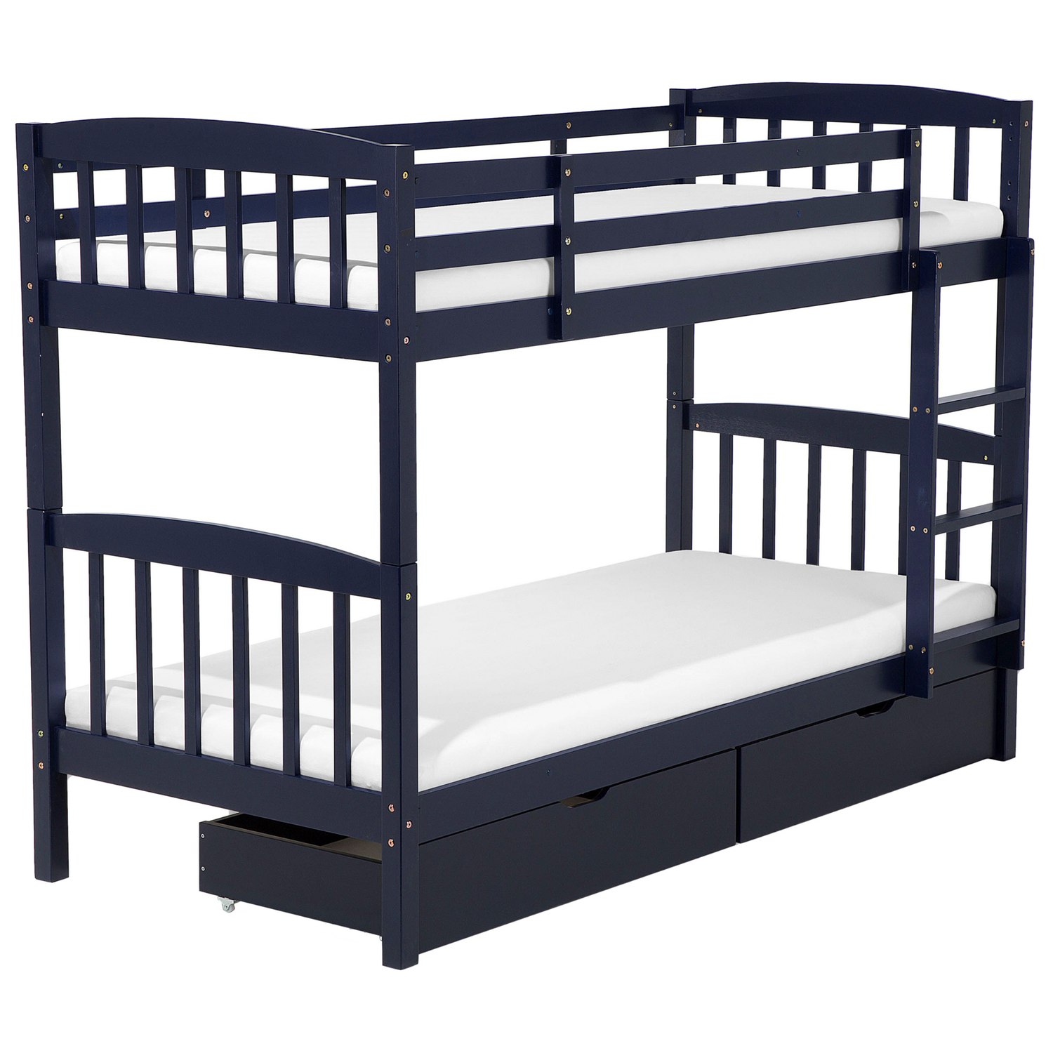Beliani-REVIN -Stapelbed met opbergruimte-Blauw-90 x 200 cm-Dennenhout