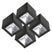 KS Verlichting Set 4 stuks LED Solar Cube wandlamp zwart vierkant