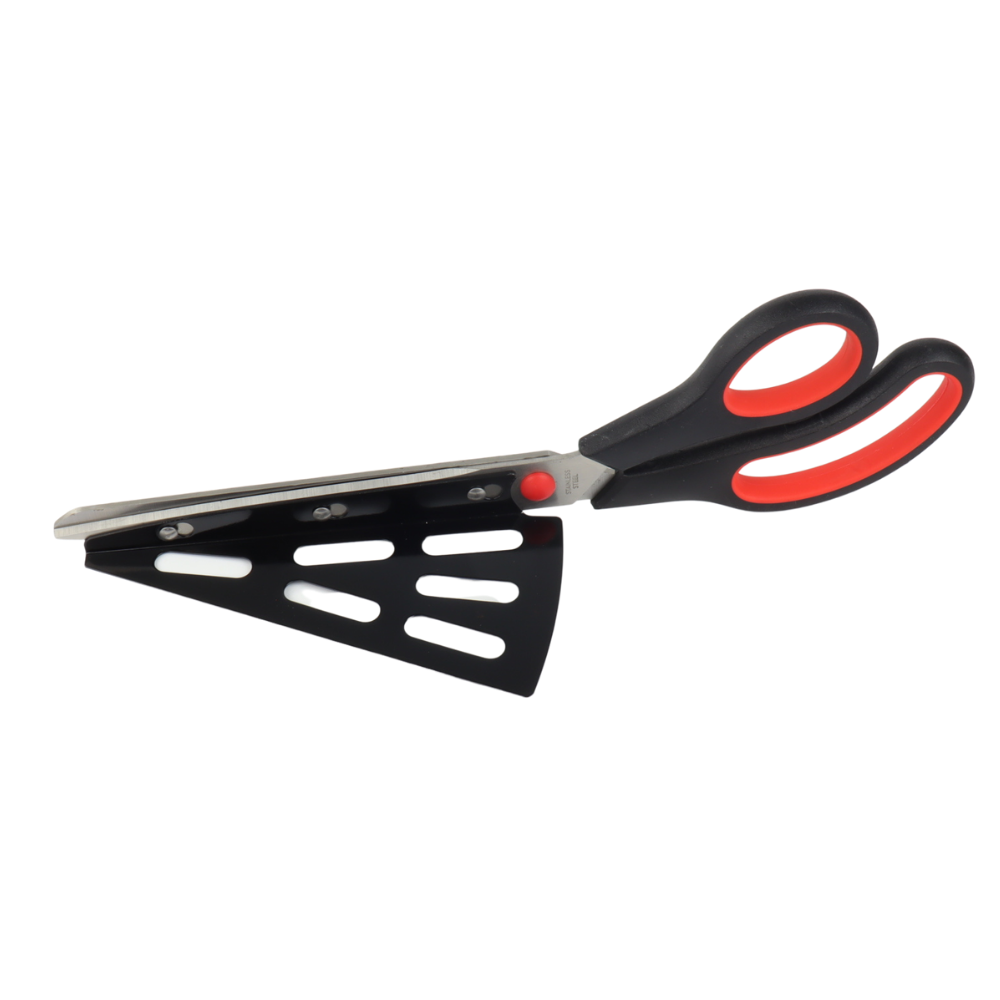 Orange85 Pizzaschaar Pizzaknipper RVS 8 x 1 x 28 cm Rood en Zwart O...