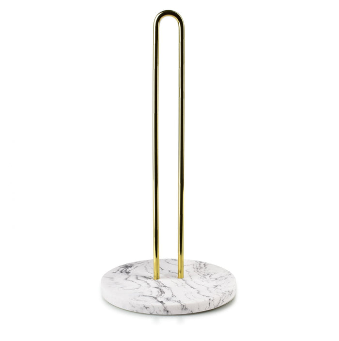 Keukenrolhouder Marble Goud|Wit