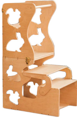 W&H houten multifunctionele keuken opstap voor kinderen - dieren