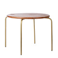 KidsDepot Ronde tafel Chique - notenhout en goud - goud