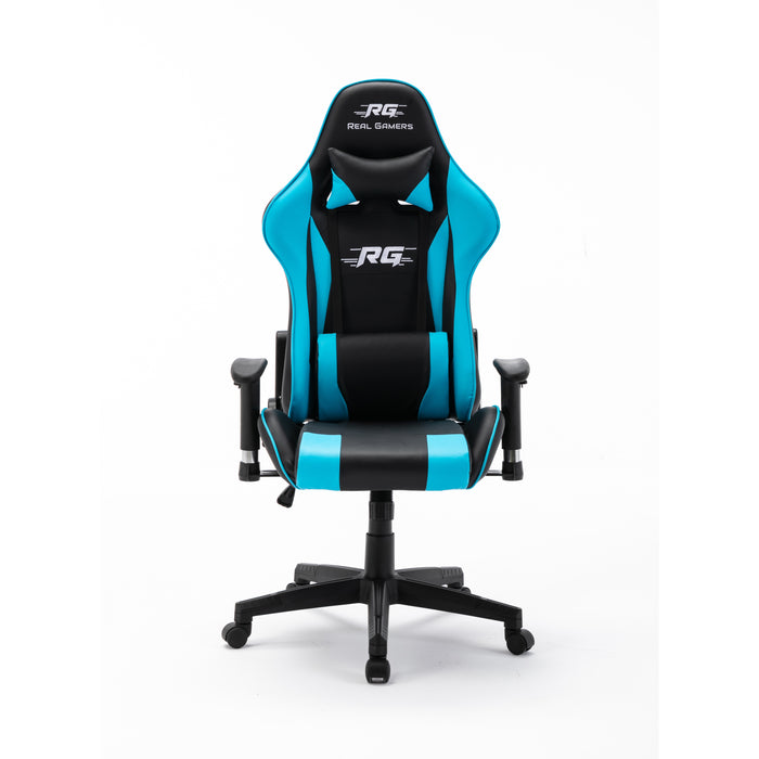 Hioshop Real Gamers Pro gamestoel zwart, blauw.