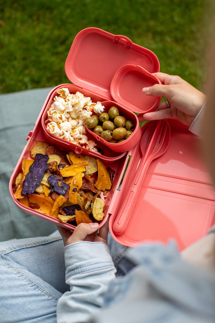 Lunchbox- en Bestekset, Organic, Natuur Koraal - Koziol | Pascal Ready
