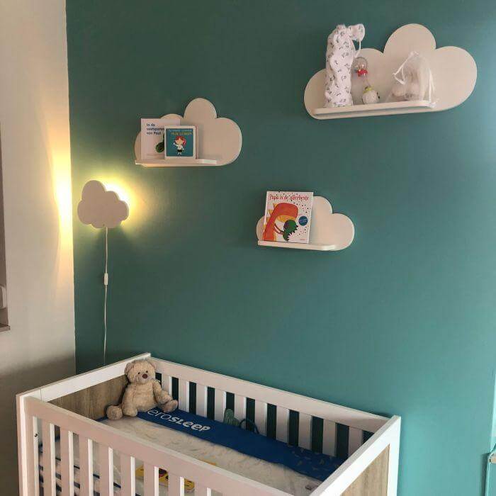 XL houten wandplank kinderkamer wolk | Wolkie - wit