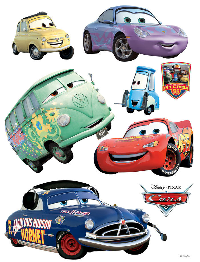 Disney muursticker Cars rood, blauw en groen - 65 x 85 cm - 600179