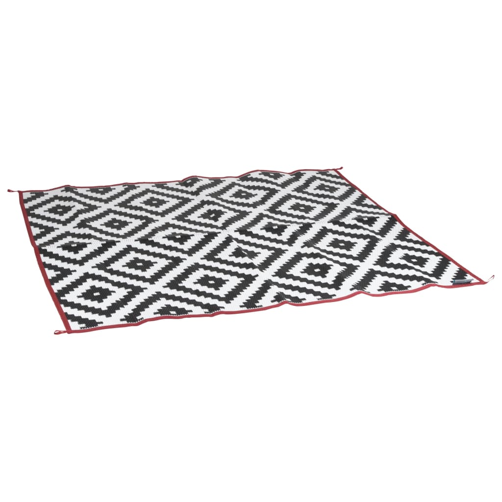 Bo-Camp Buitenkleed Chill mat Lewisham M 2x1,8 m zwart en wit