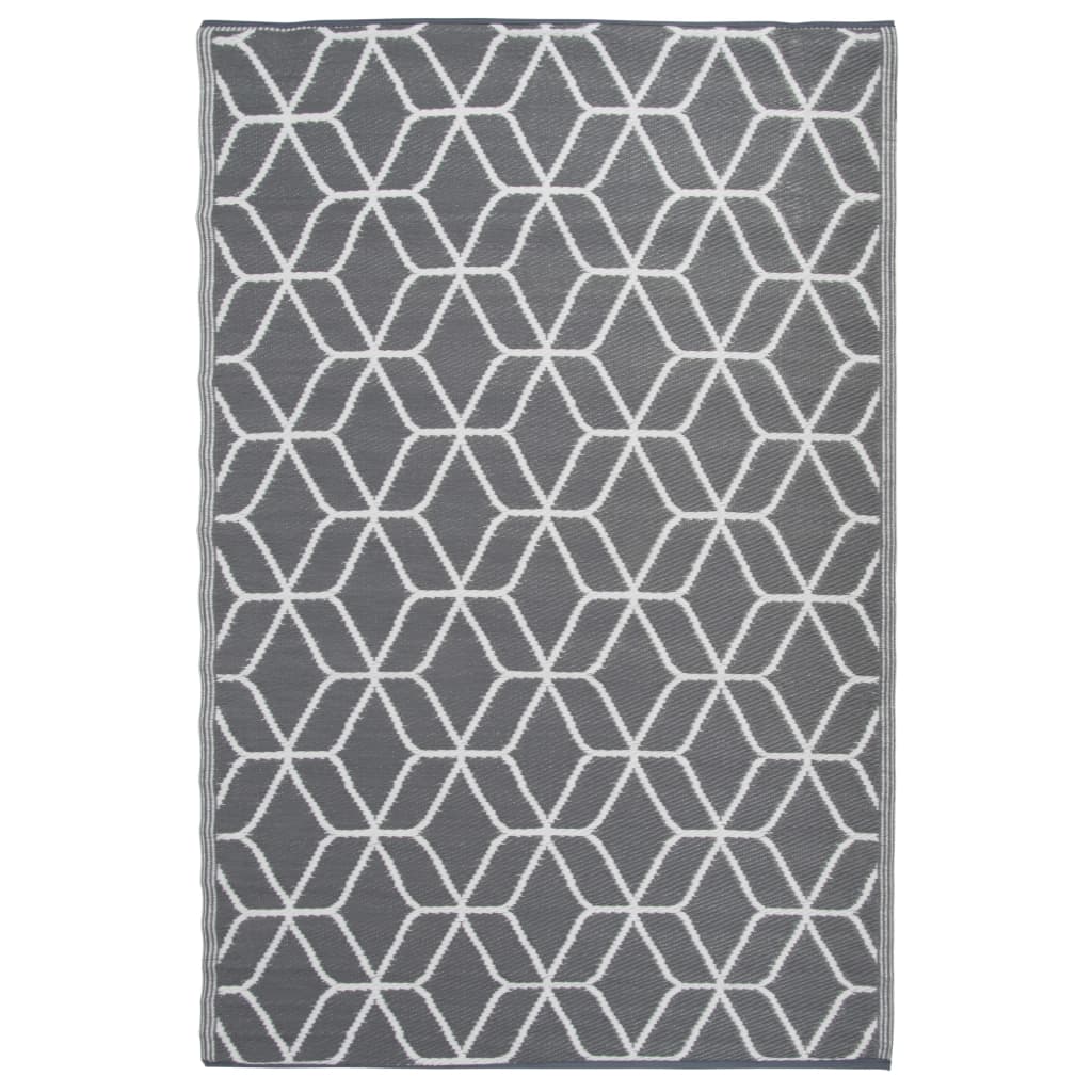 Esschert Design Buitenkleed 180x121 cm grijs en wit OC25
