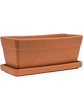 Plantenwinkel Terracotta pot rechthoekige balkonbak M 40x17 cm met