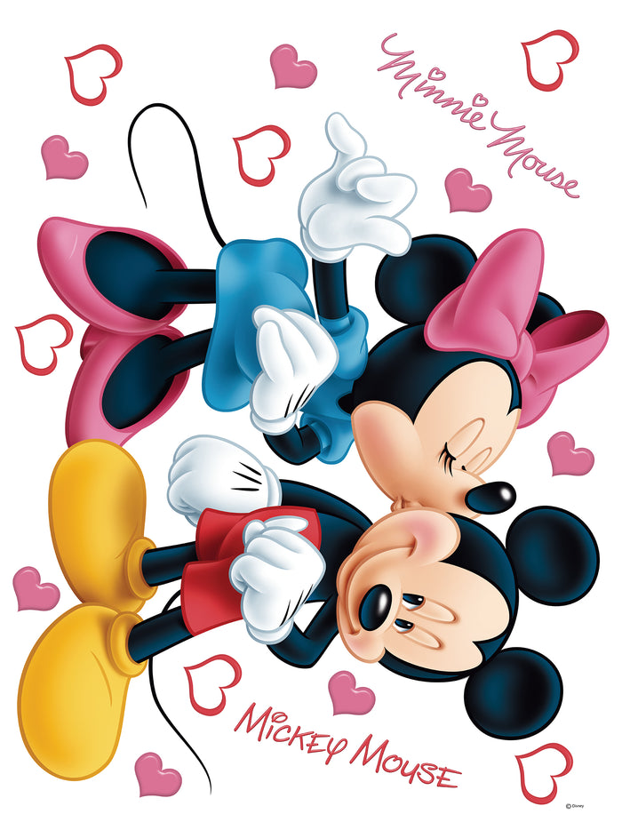 Disney muursticker Minnie & Mickey Mouse roze, rood, geel en blauw - 6
