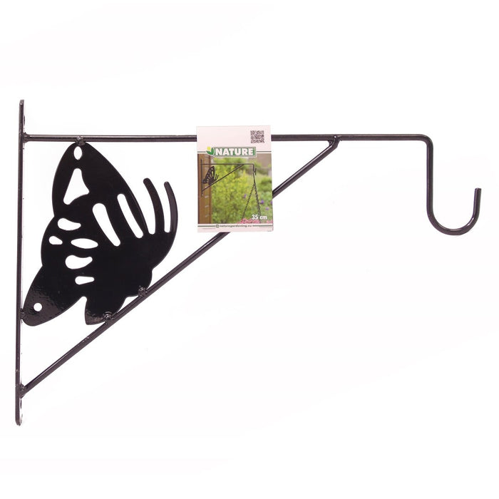Nature 3 stuks Nature muurhaak decoratief met vlinder grijs h24 x 35cm