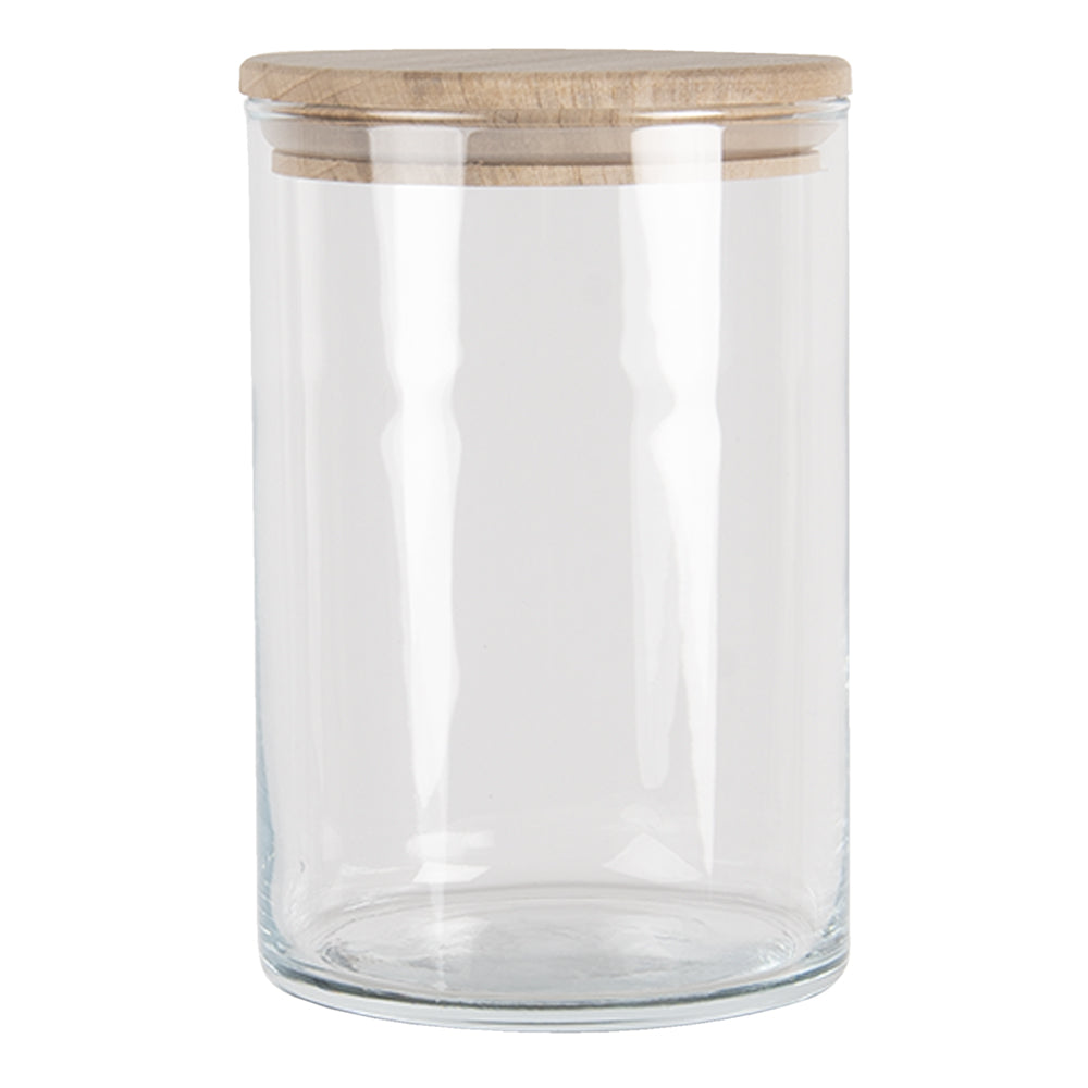 Clayre & Eef Voorraadpot 1050 ml Glas Voorraadbus Bewaarpot Opbergpot