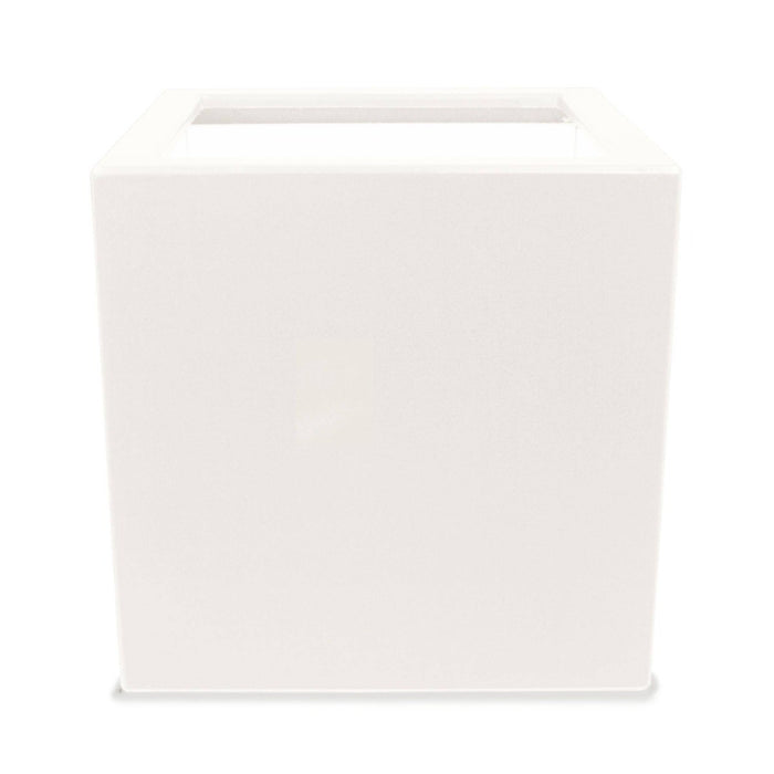 Polyester plantenbak 60x60x60 cm zuiver wit