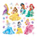 Disney muursticker prinsessen groen, roze en geel - 30 x 30 cm - 60023