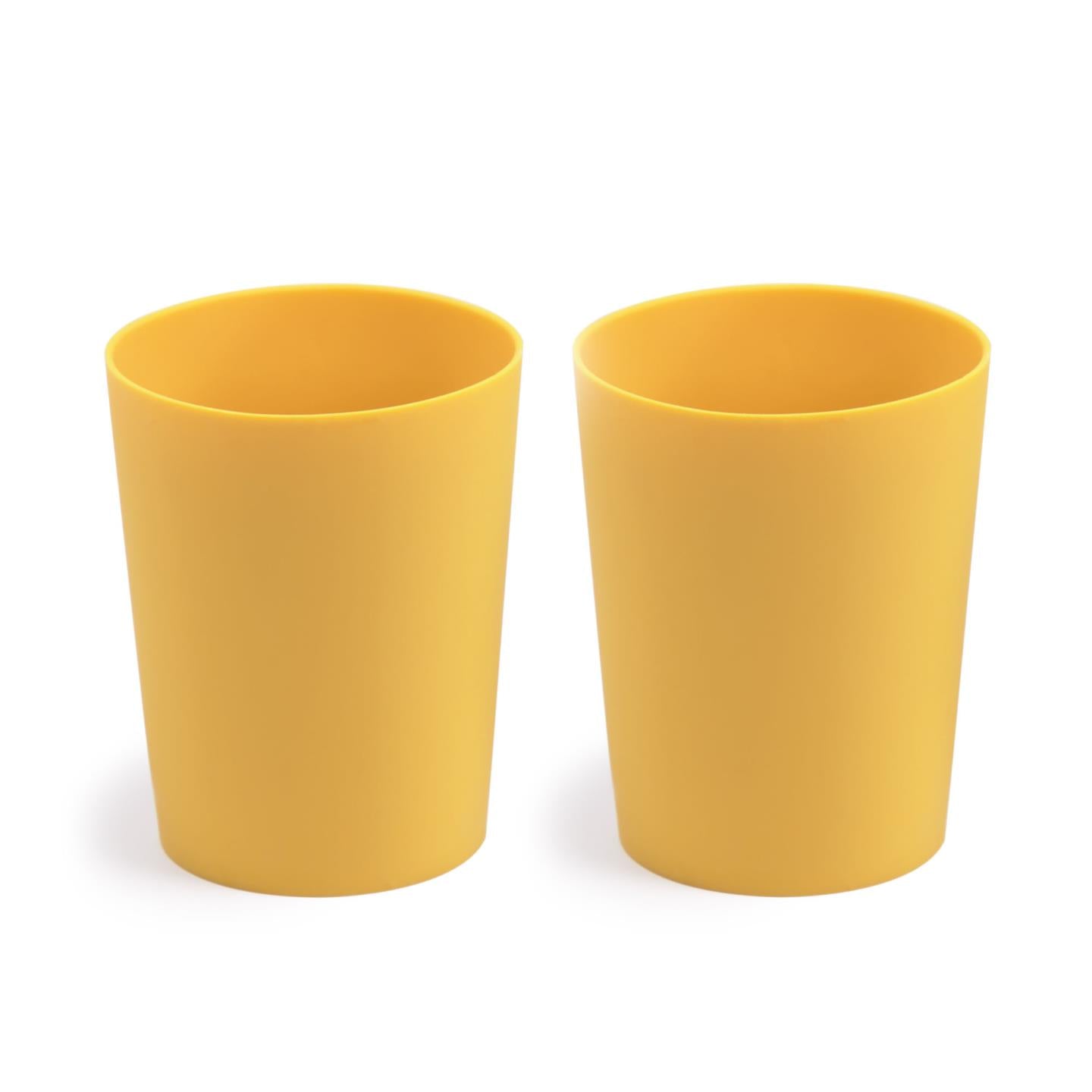 Kave Home - Bekers Epiphany set van 2 van siliconen in mosterdgeel