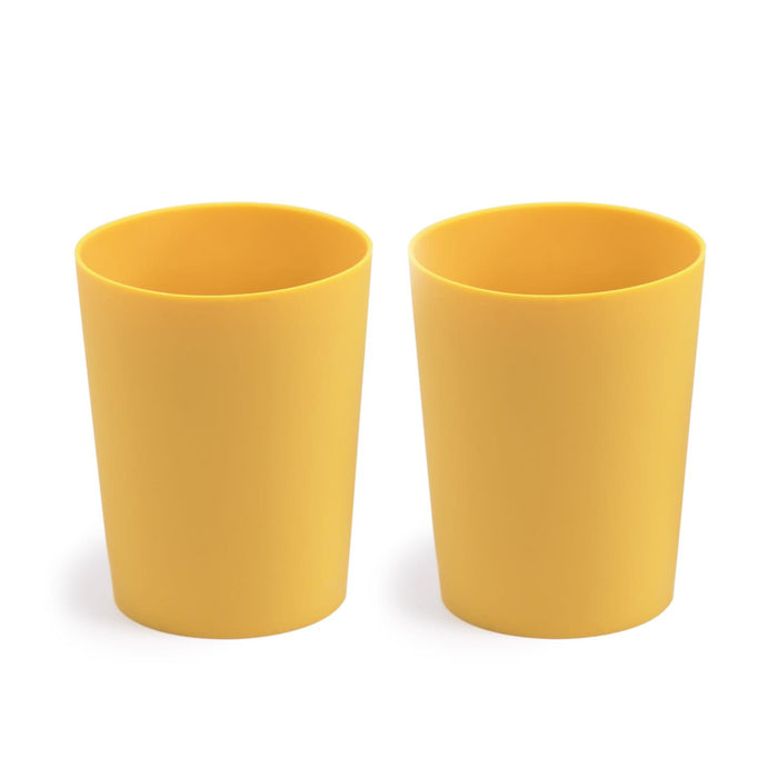 Kave Home - Bekers Epiphany set van 2 van siliconen in mosterdgeel