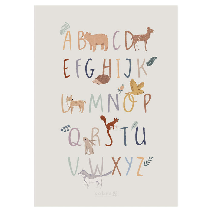 Sebra Poster alfabet - nightfall -