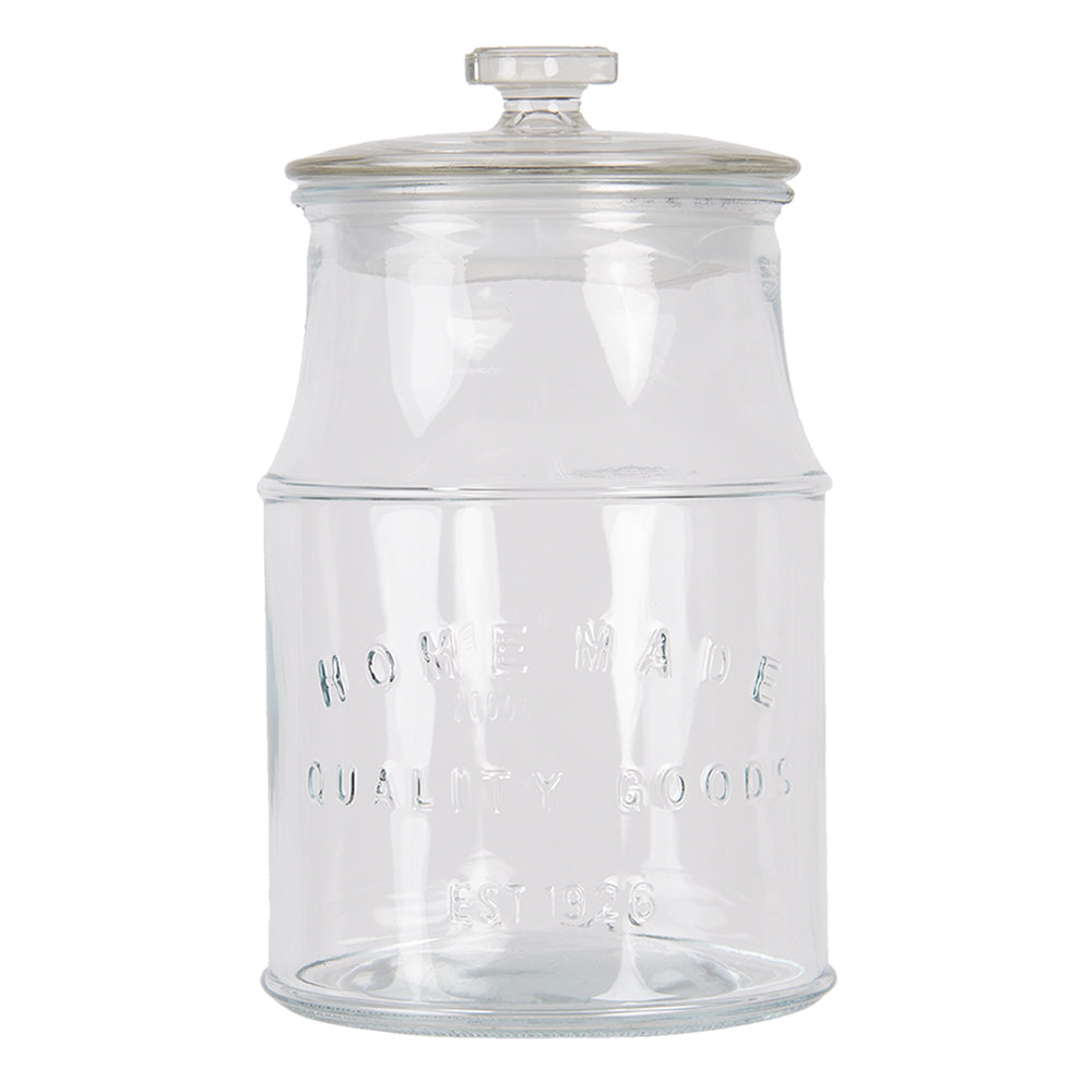 Clayre & Eef Voorraadpot  Ø 15x28 cm Glas Rond Voorraadbus