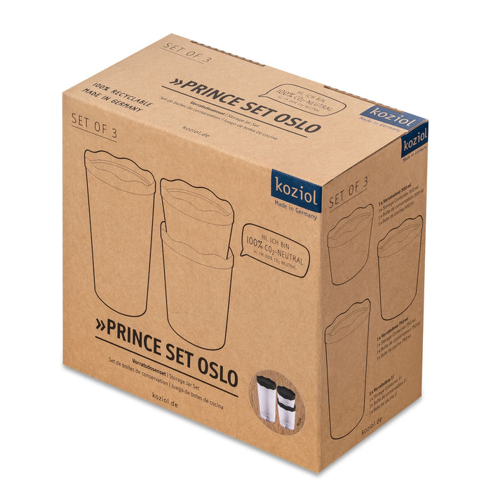 Oslo Voorraadpotten, Set van 3 Stuks, As Grijs - Koziol | Prince