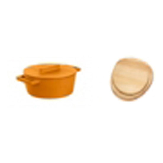 Giftset Braadpan Oranje 15 cm met gratis Snijplank - Sambonet