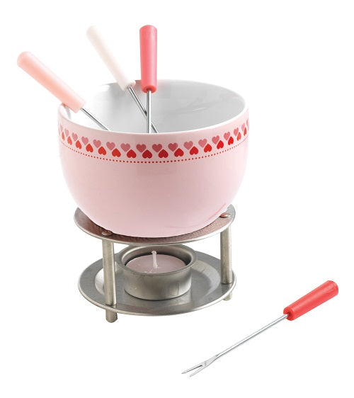 Mastrad - Chocoladefondue Set - Hartjes - 7-delig - Mastrad