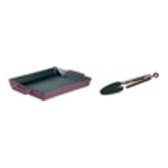 Sambonet - Giftset Grillpan Vierkant Paars met gratis Keukentang - Sam
