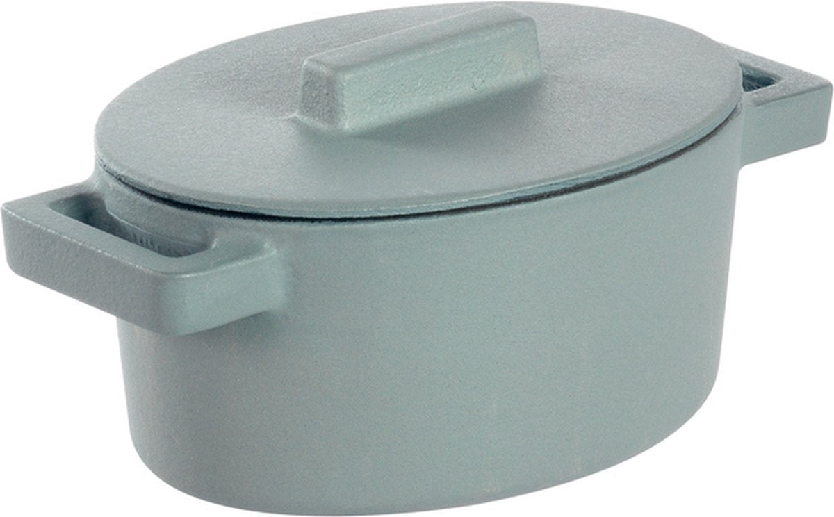 Braadpan Blauw 13 cm x 10 cm incl deksel - Sambonet