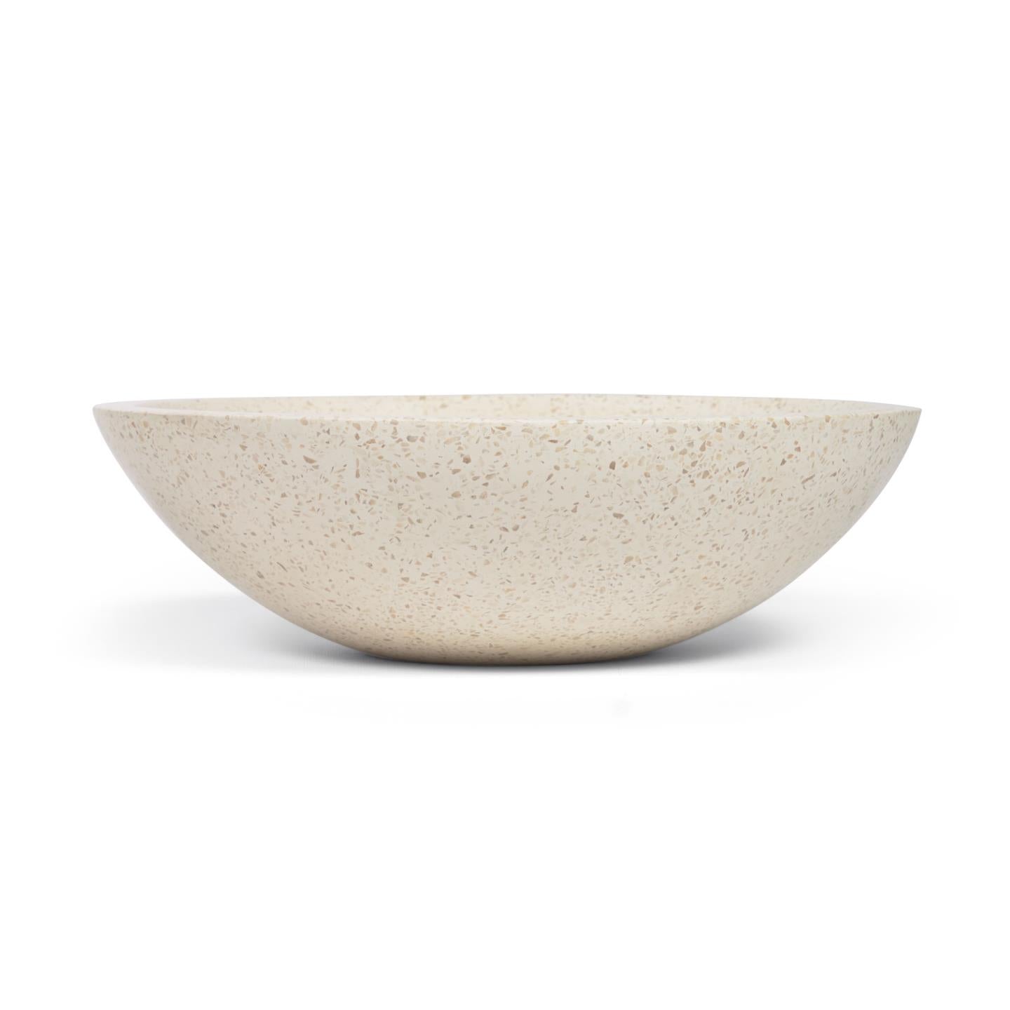 Kave Home - Vrijstaande wastafel Delina wit terrazzo Ø 40 cm