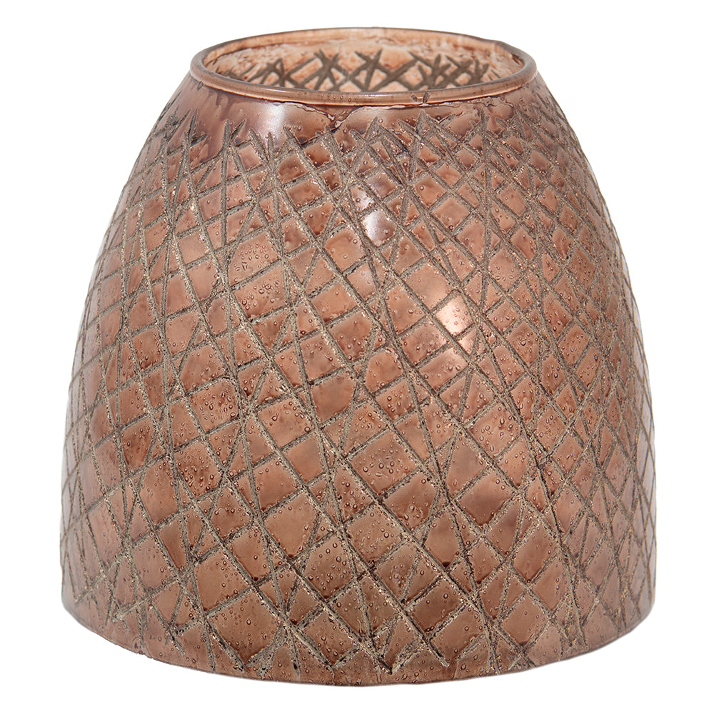 Clayre & Eef Windlicht  Ø 20x20 cm Bruin Glas Kaarsenhouder