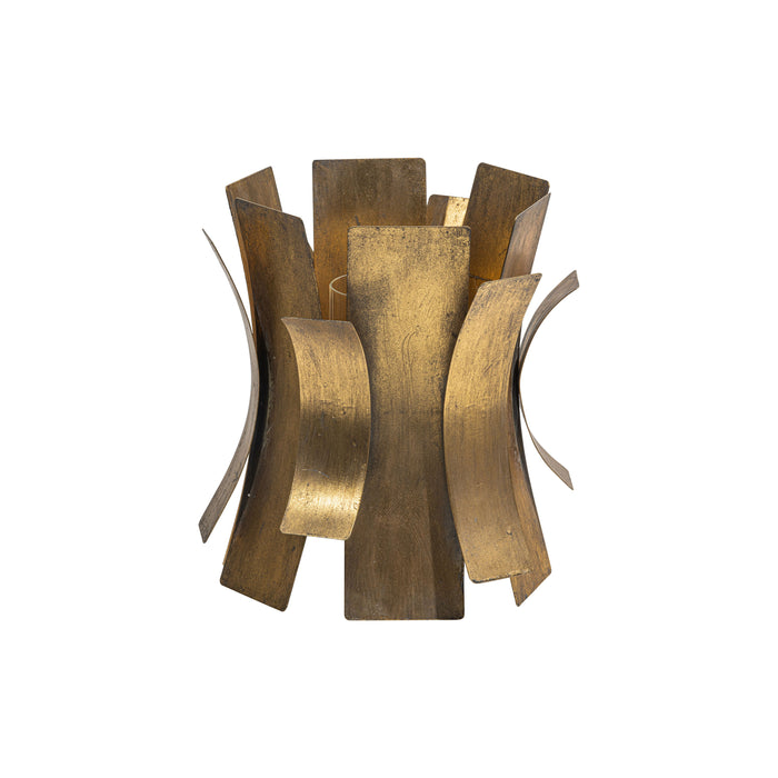 WOOOD Course Windlicht - Metaal - Antique Brass - 27x27x27