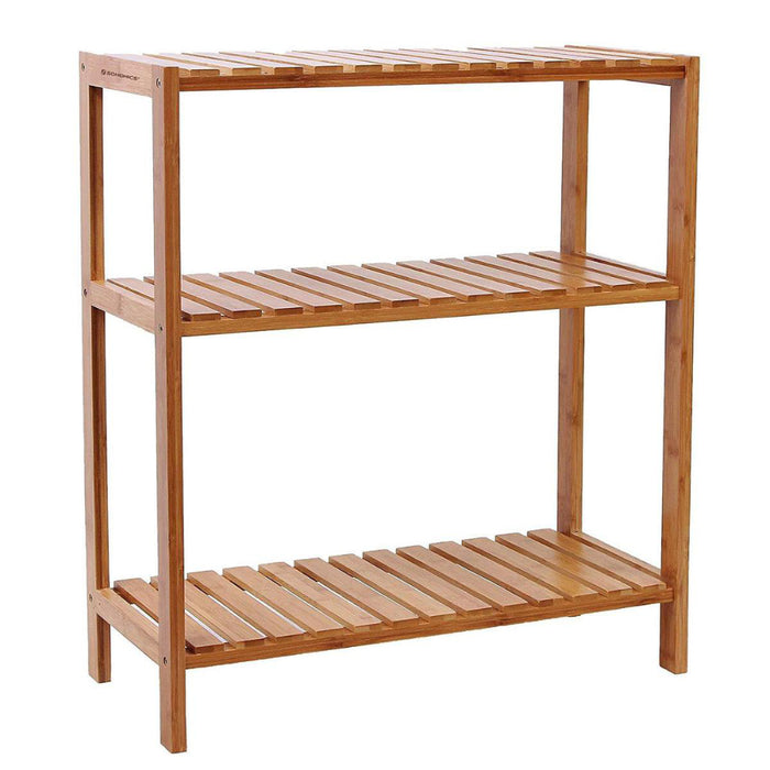 Badkamerrek - 3 legplanken - 60x66x26 cm - bamboe