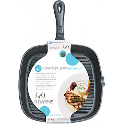 Gietijzeren grillpan - 23cm - Kitchen Craft