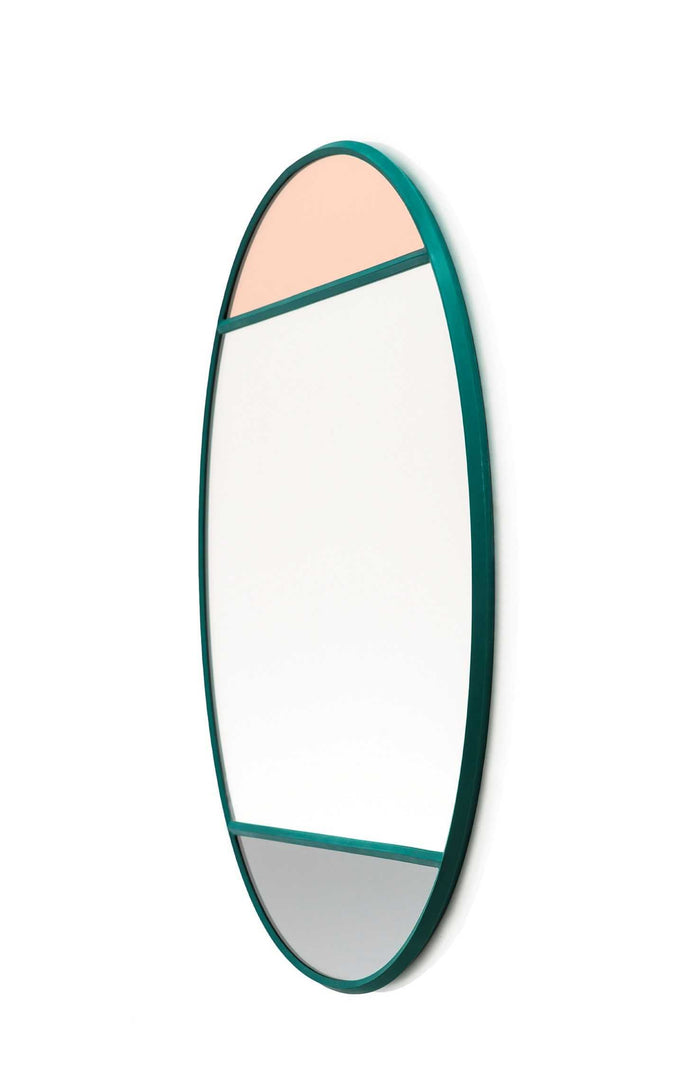Vitrail spiegel ovaal groen