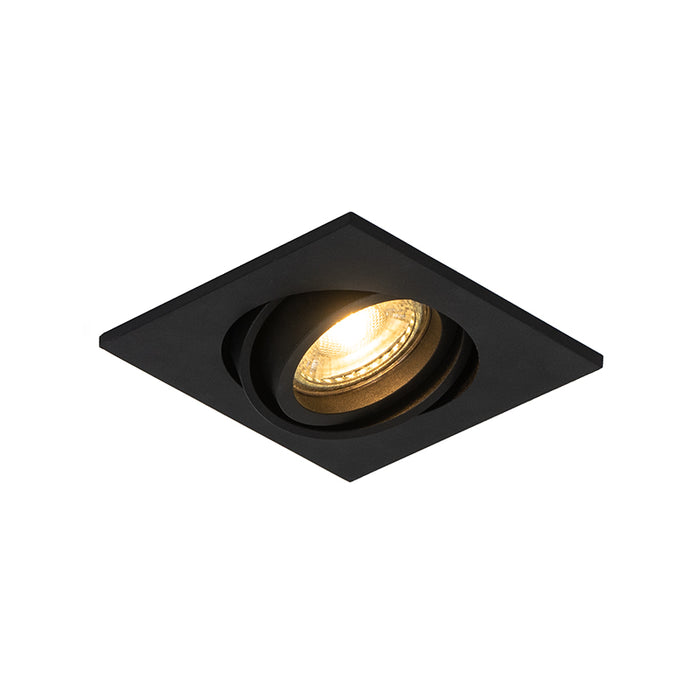 QAZQA Moderne inbouwspot zwart verstelbaar - Club