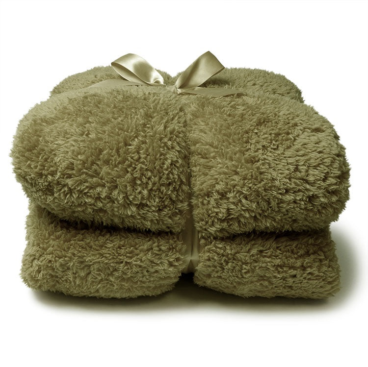 D- Unique Living - Teddy Plaid 150x200cm Moss Green