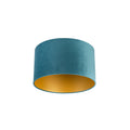 QAZQA Velours lampenkap blauw 35|35|20 met gouden binnenkant